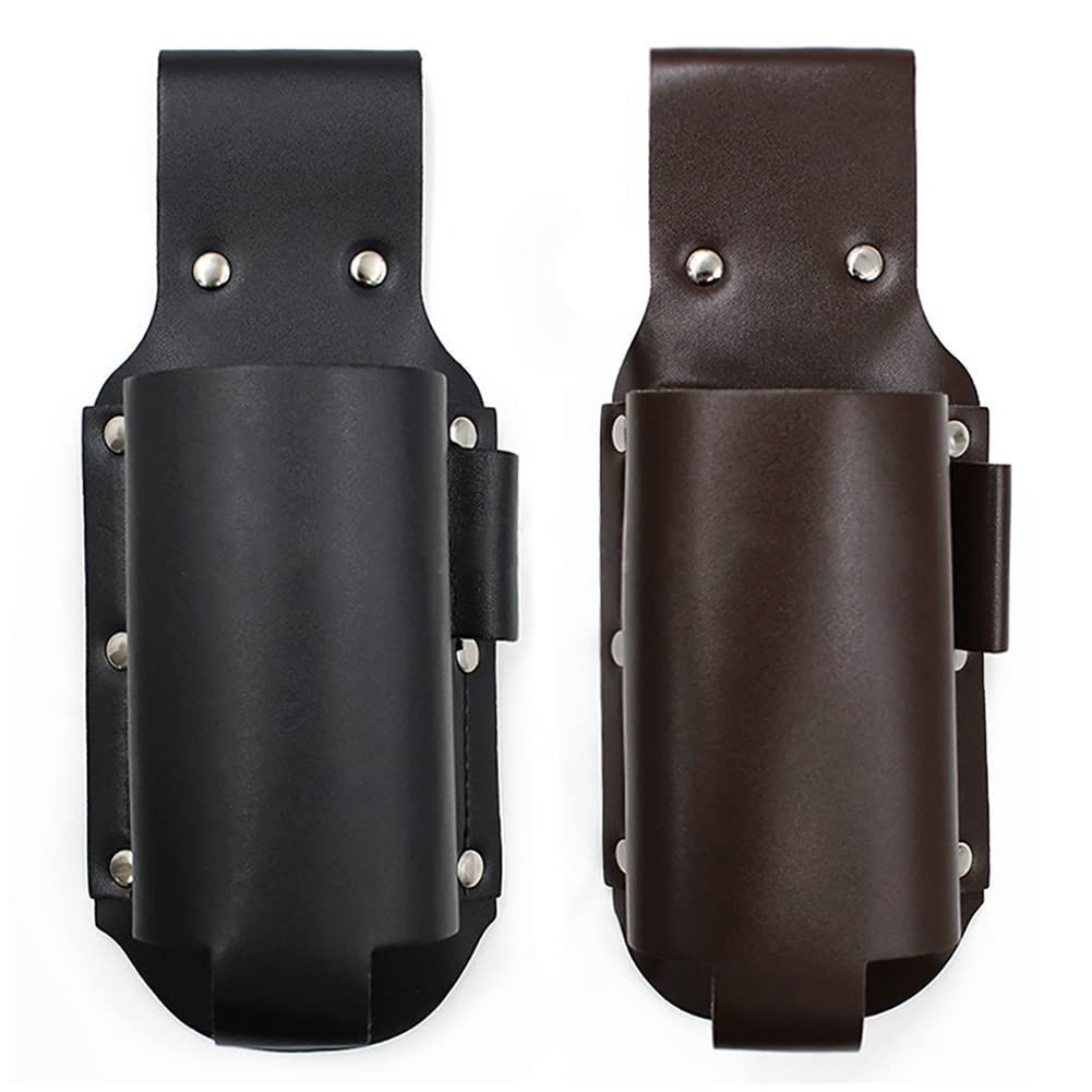 2 Pack Leather Waist Bag Belt Holster for 12 oz Beer Bottles Soda Beverage Cans