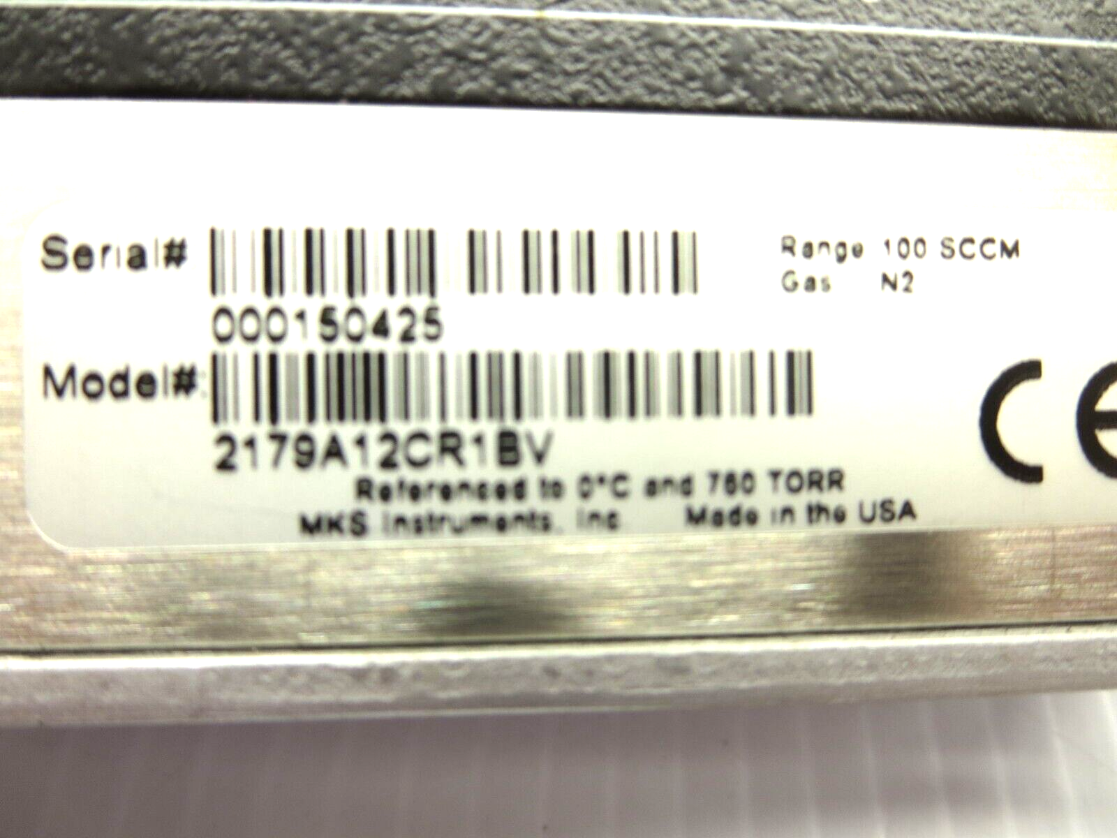 MKS Instruments 2179A12CR1BV Mass-Flo Controller Range 100SCCM Gas N2 Used