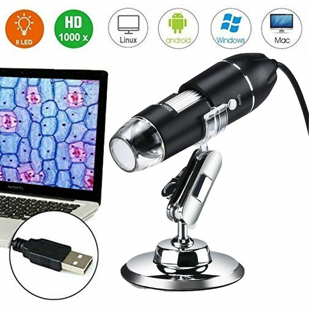 1000X Zoom 3in1 HD 1080P USB Microscope Digital Magnifier Endoscope Video Camera
