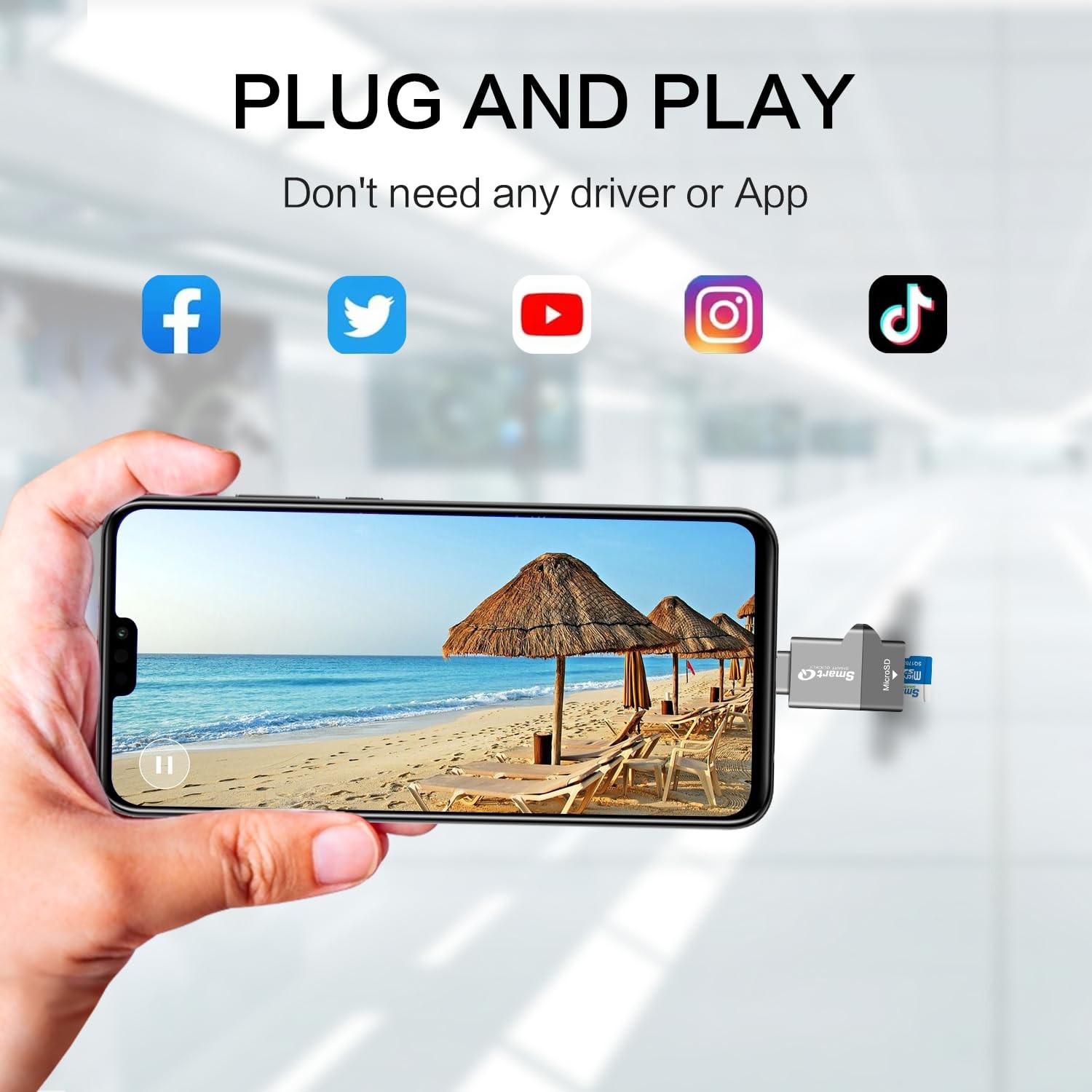 C356 Type-C MicroSD Card Reader with USB 3.0 Super Speed Technology, Supports...