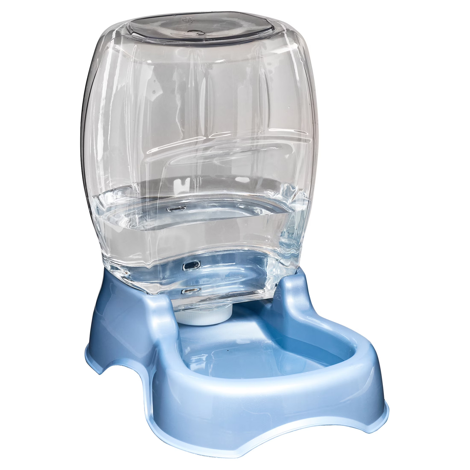 3 Gallon Gravity Water Bowl for Pets Blue Silver
