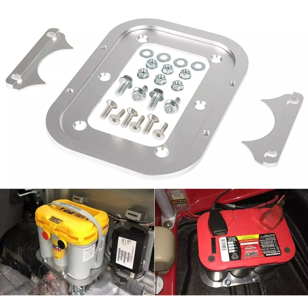 Battery Relocation Tray Aluminum Alloy Battery Pallet for Optima 34/78