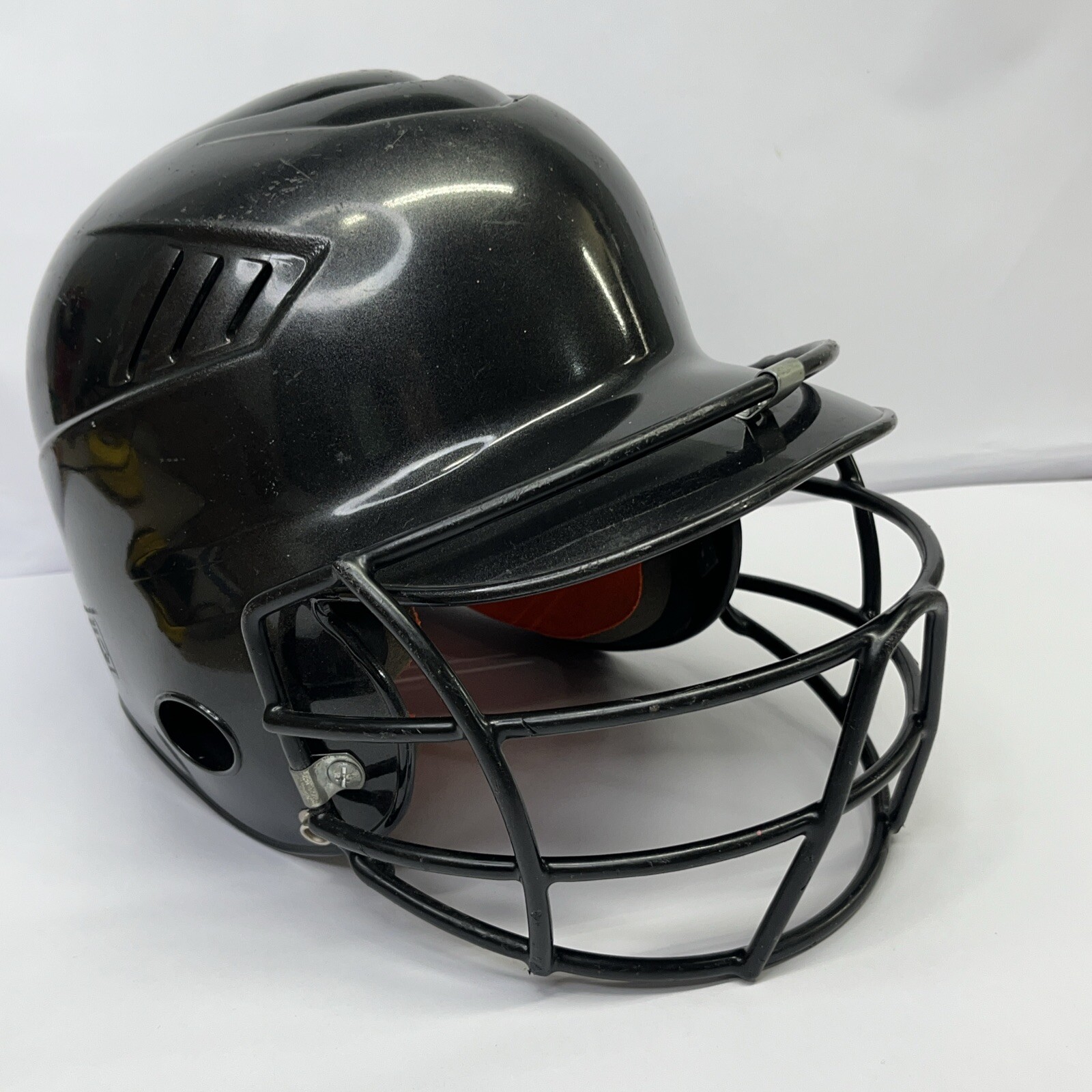 Rawlings BLACK  Youth Batting Helmet Size 6 1/4 to 6 7/8 With Face Mask CFTBN-R1