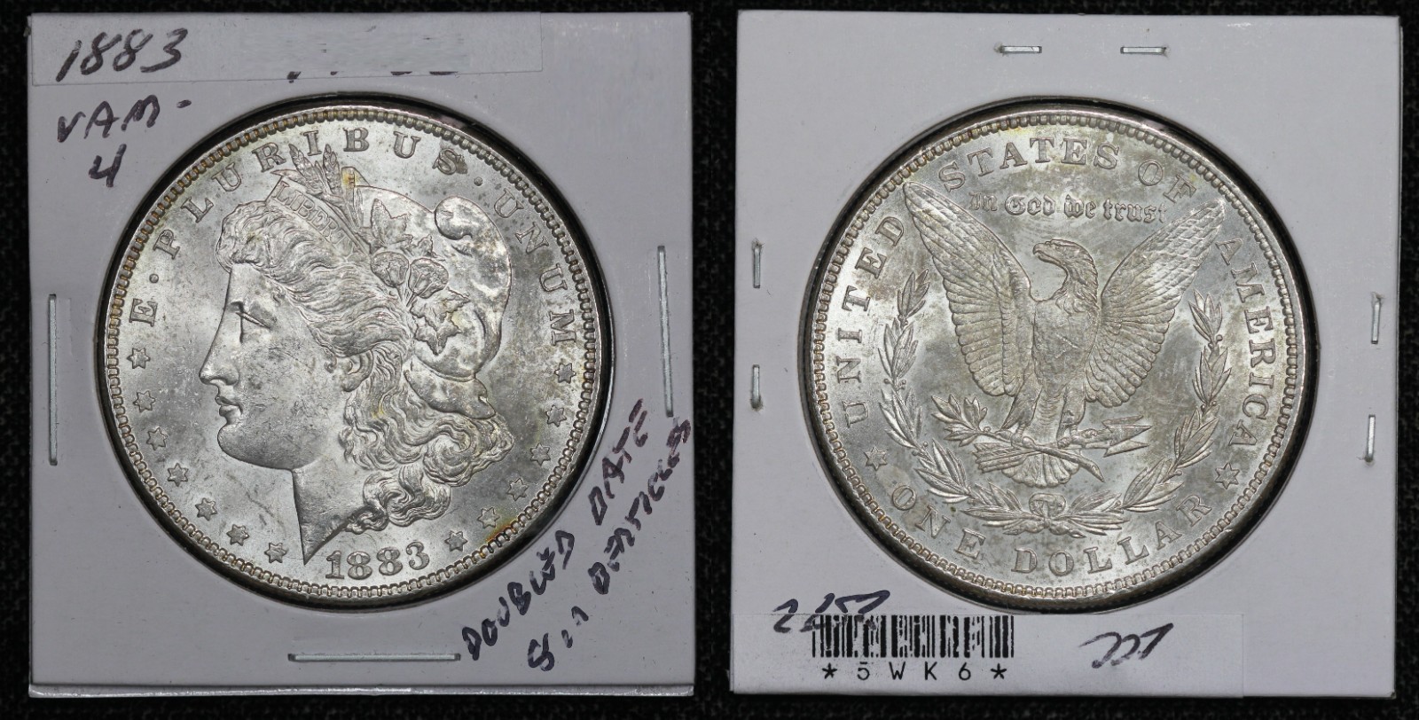 1883 Morgan Dollar VAM-4 Doubled Date and 8 in Denticles BU 5WK6