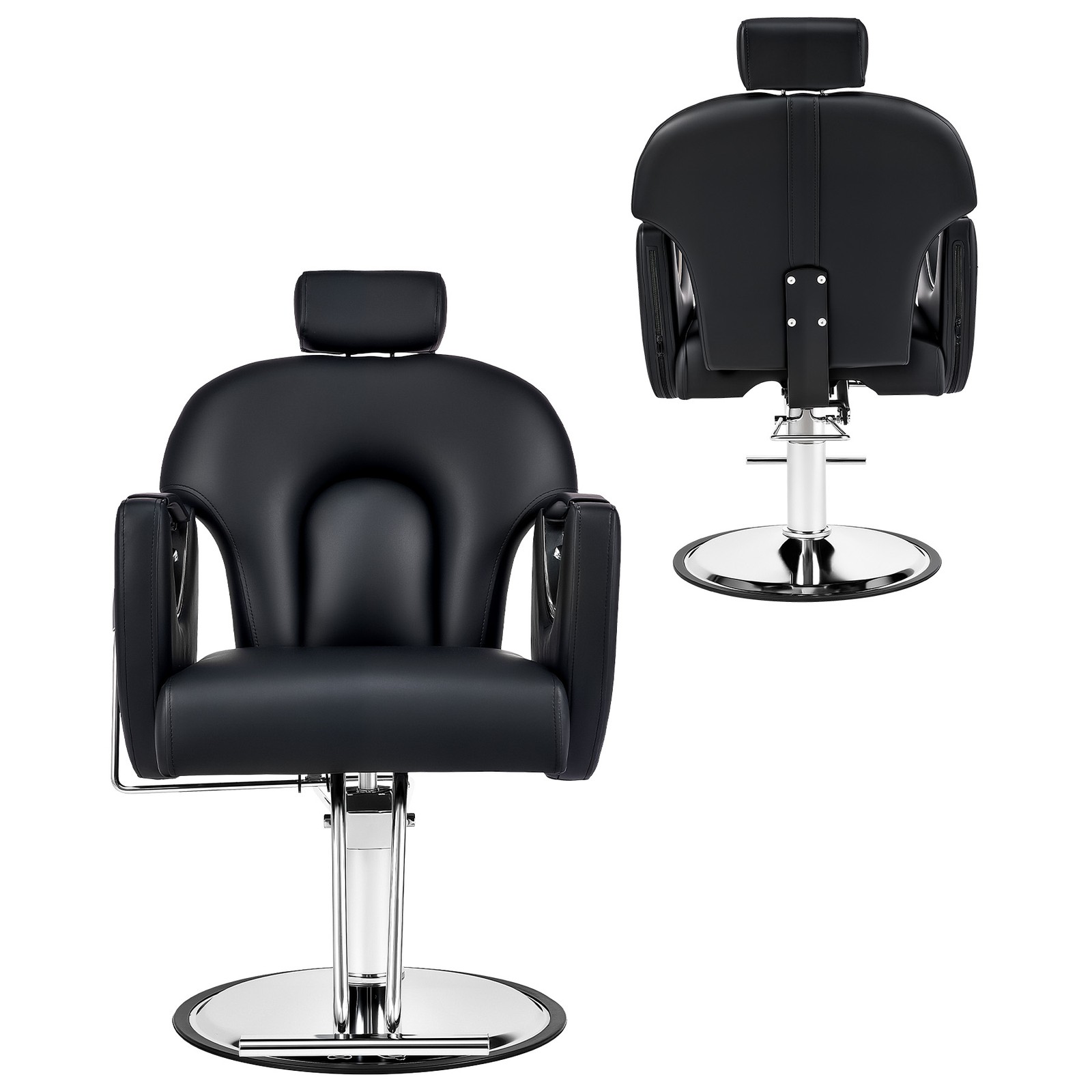 360° Styling All Purpose Hydraulic Black 180°-Reclining Barber Chair Salon Spa