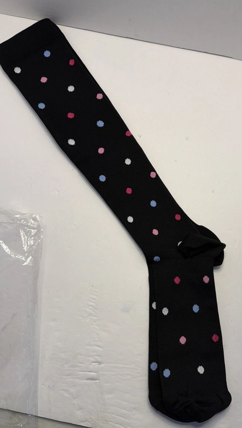 Women’s Compression Socks 2 Pair. Knee High. L/XL. Patterns. New.