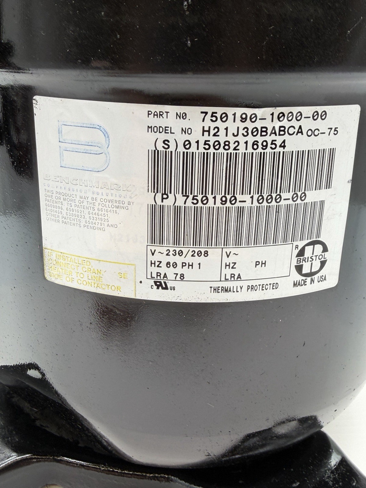 Benchmark H21J30BABCA AC Compressor Used Tested ❄️