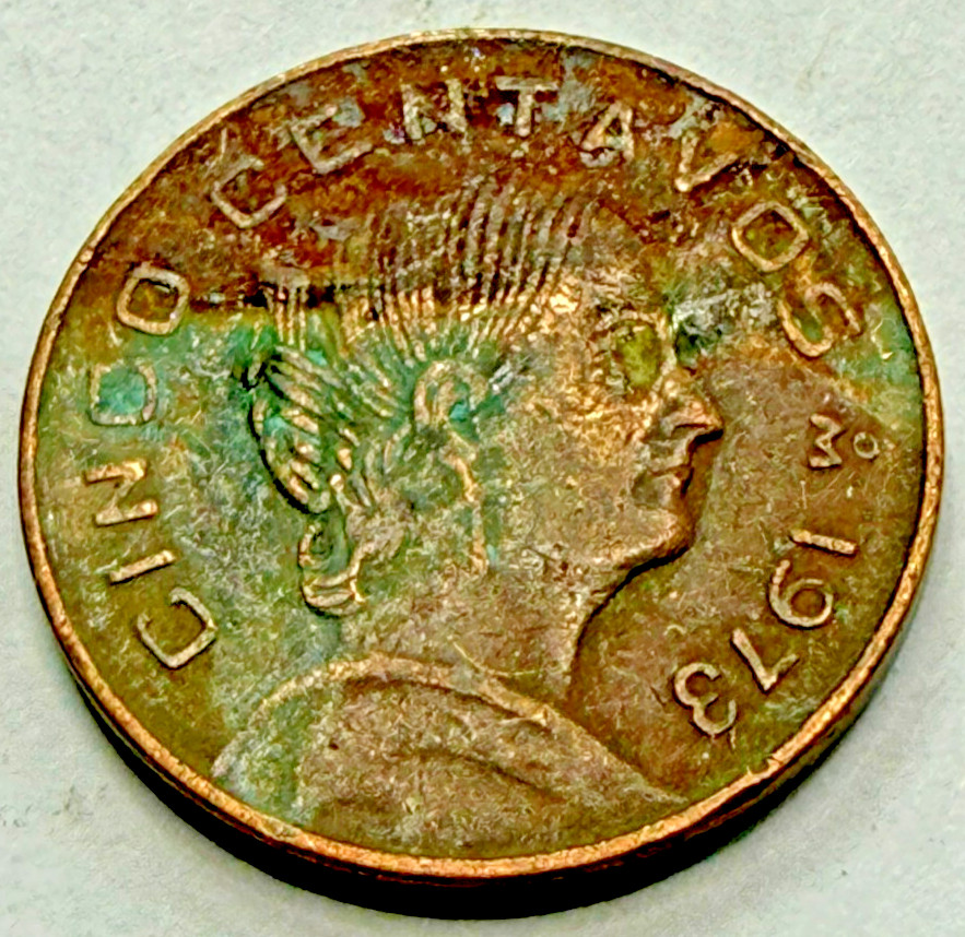 1973 Mexico Cinco 5 Centavos Actual Coin