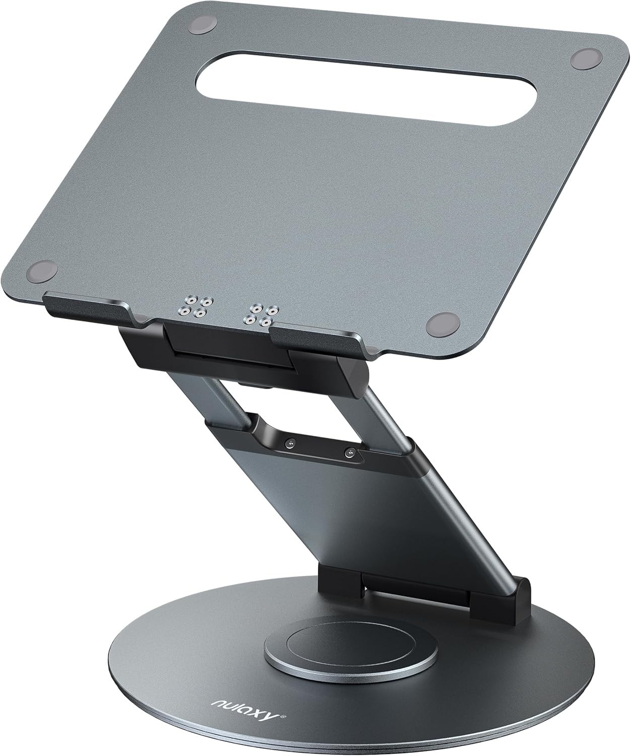 Telescopic 360 Rotating Laptop Stand for Desk Adjustable Height Swivel Pull O...