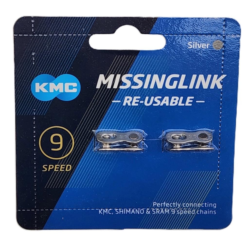 KMC 9-Speed MissingLink Bicycle Chain Connector Silver fits Shimano SRAM 2-Pack
