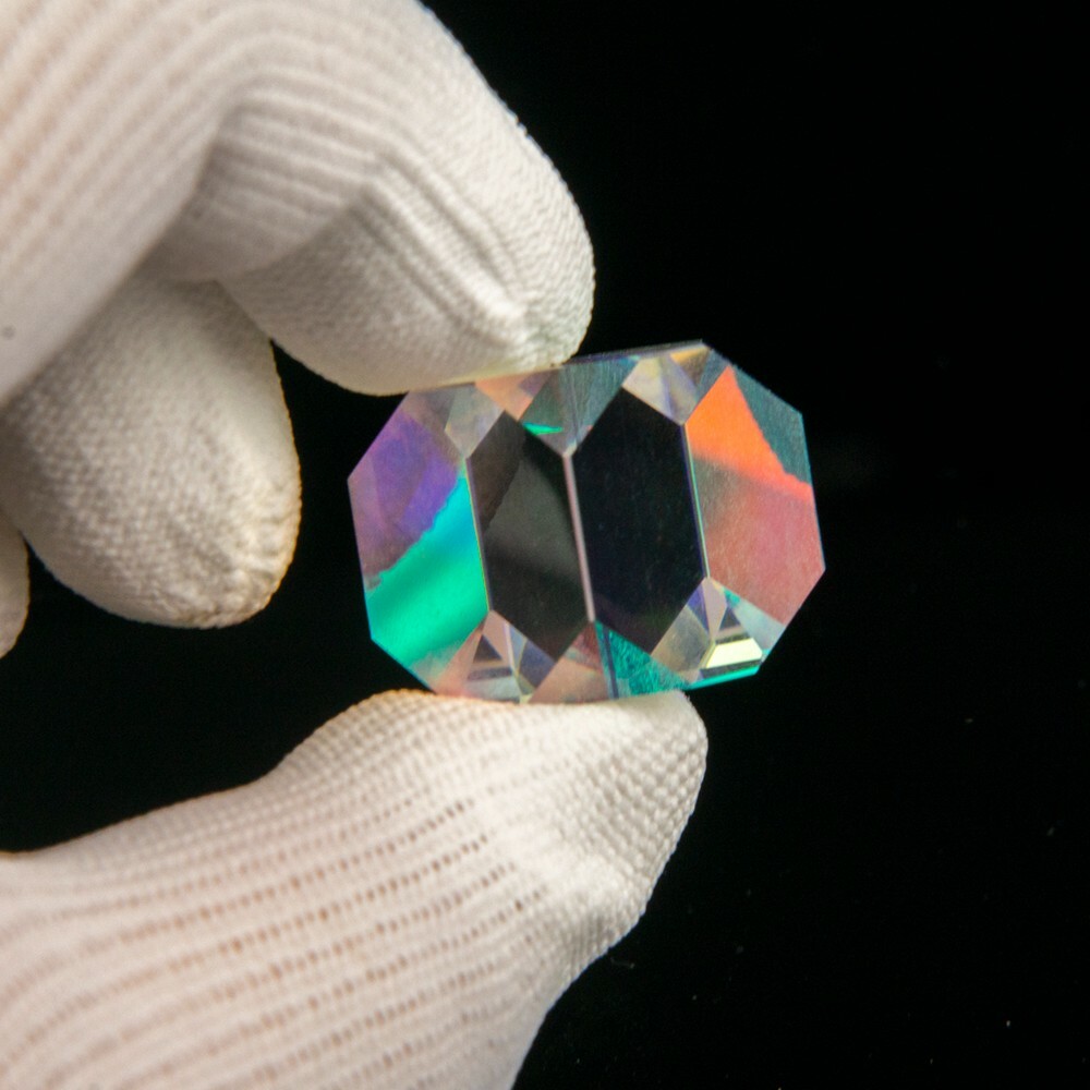 Cross Dichroic Prism Dice Octahedral Beam Combiner Decorative Cube Crystal 1pc