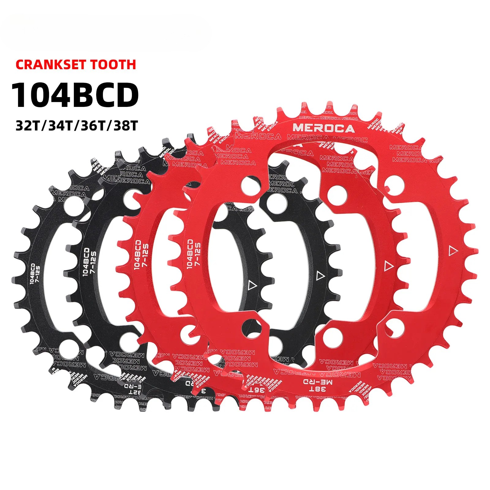 104BCD MTB Round Narrow Wide Chainrings 32T 34T 36T 38T Crankset Chainwheels
