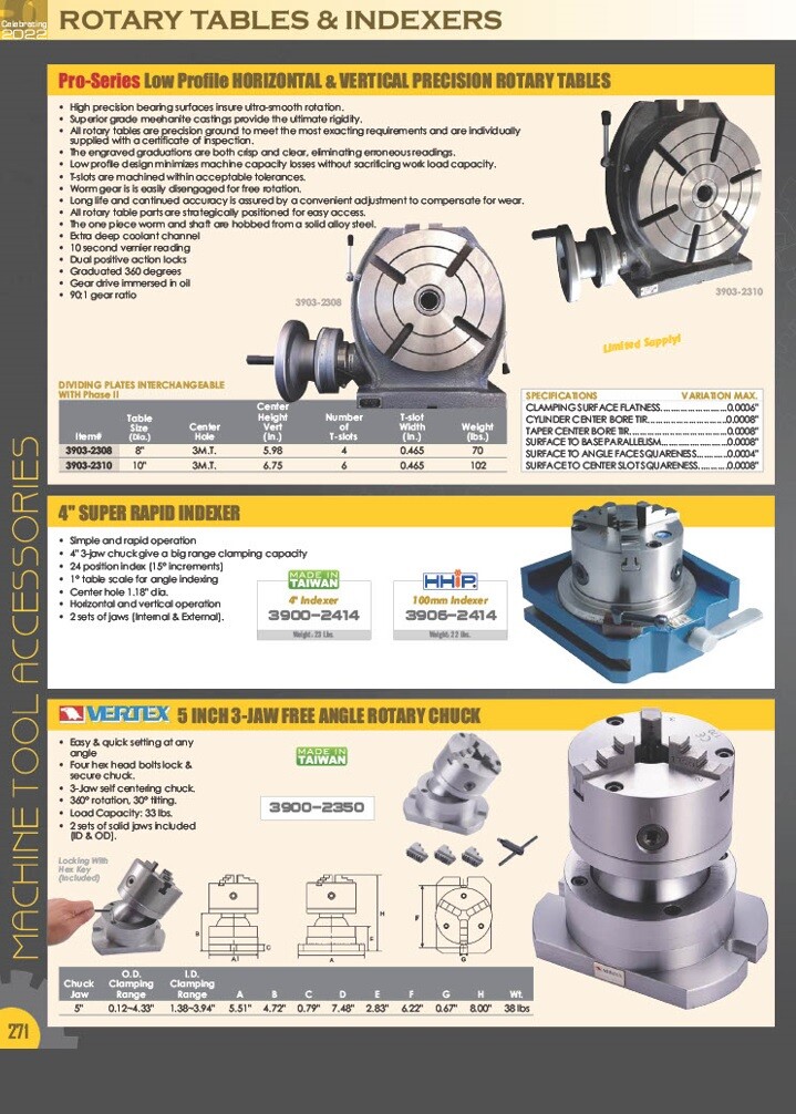 ADJUSTABLE TAILSTOCK FOR 12" ROTARY TABLE (3900-2403)