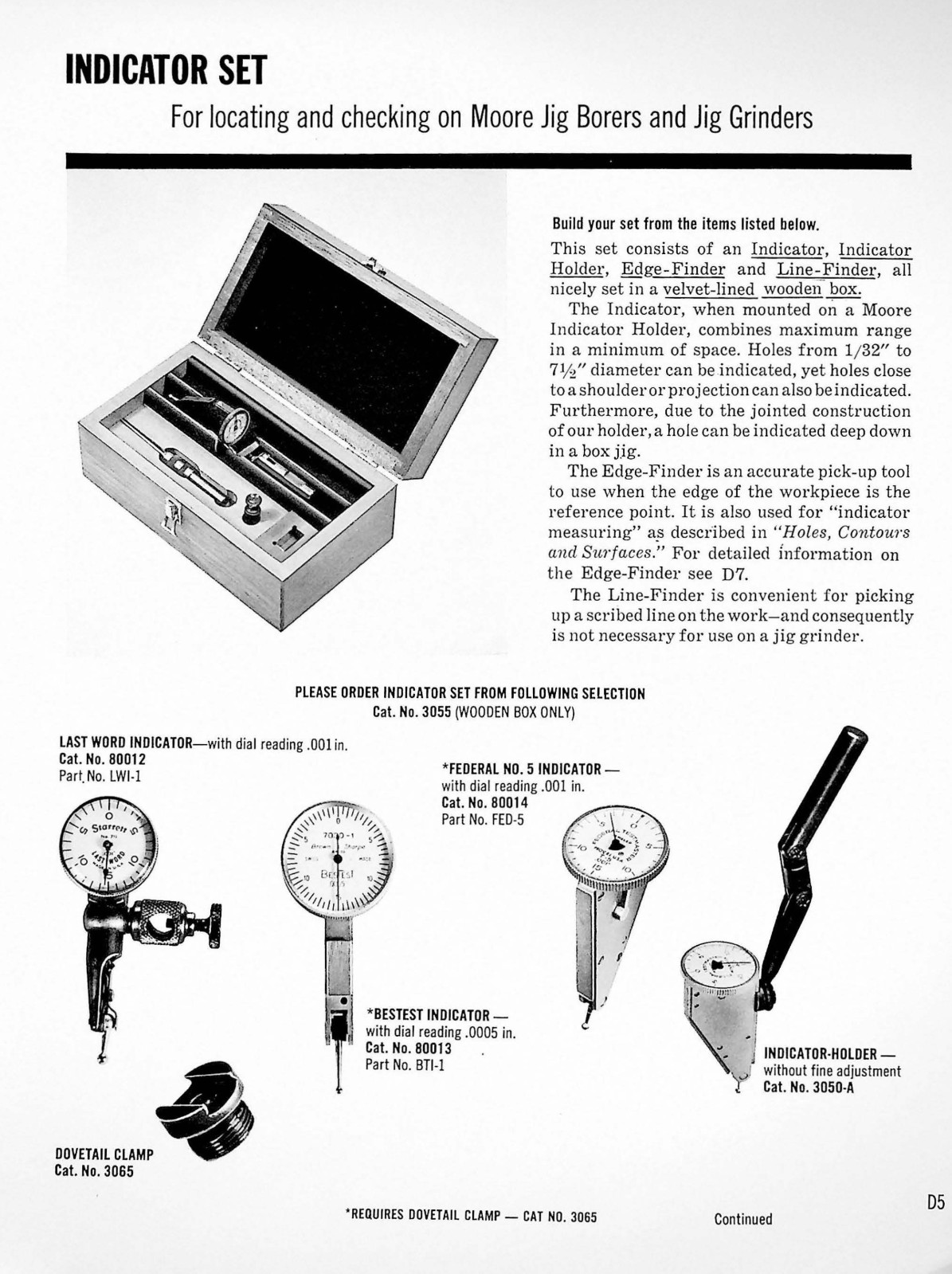Moore Tools INDICATOR FULL SET IN MINT CONDITION jig borer gooseneck