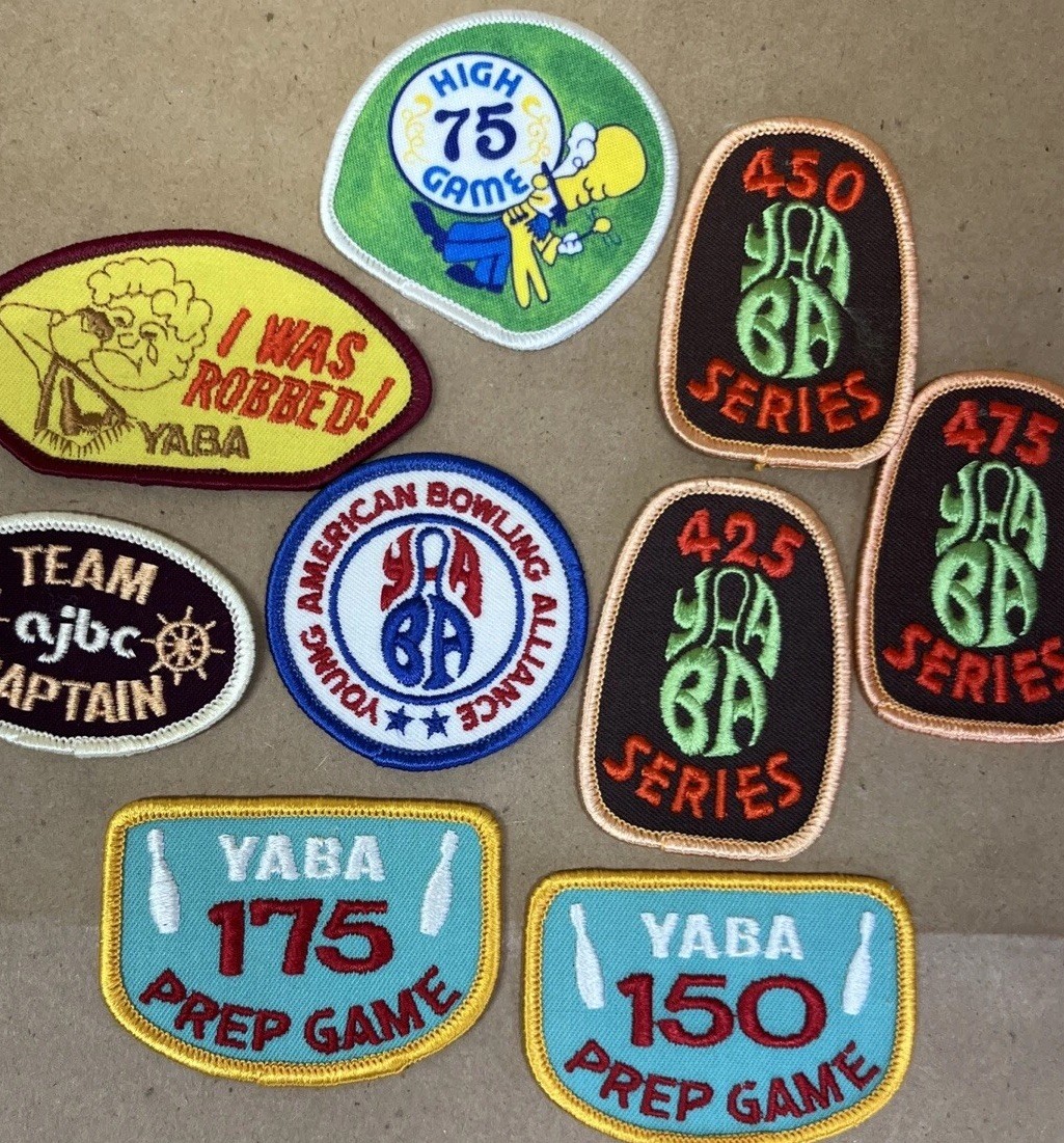 Lot Of 9 YABA YOUTH BOWLING PATCHES Young American Bowling Alliance 150 475