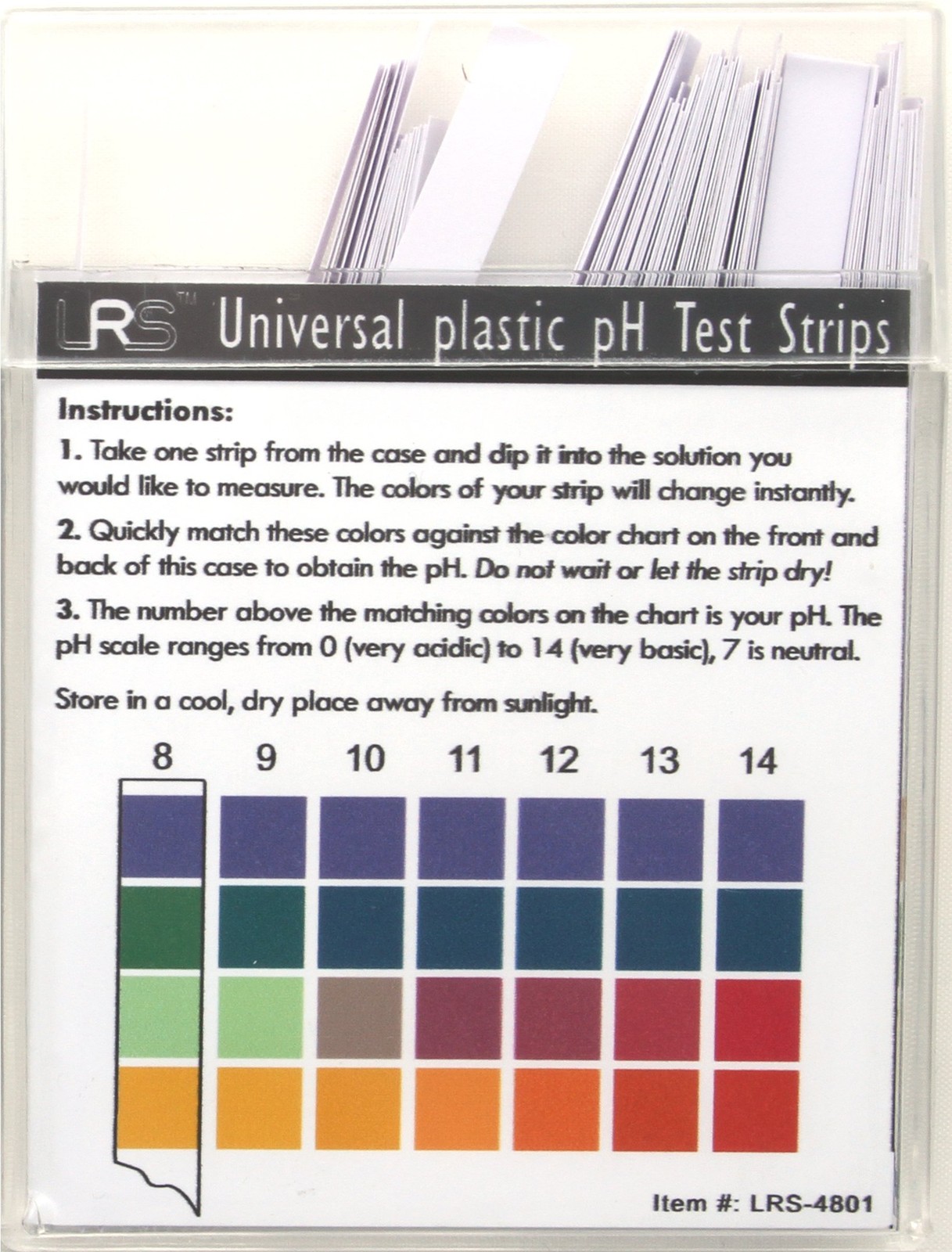 Plastic pH Test Strips, Universal Application (pH 0-14), 100 Strips | for Sal...
