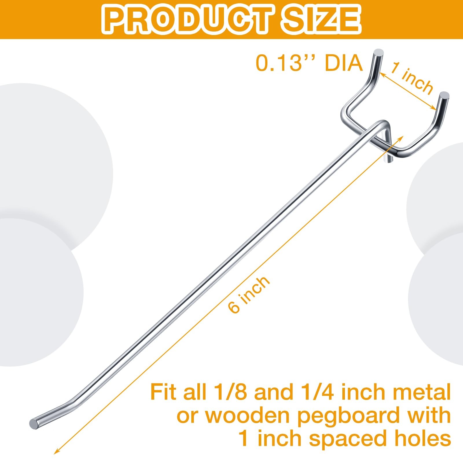 100 Pack Peg Board Hooks Stainless Steel Pegboard Hooks Shelving Display Hang...