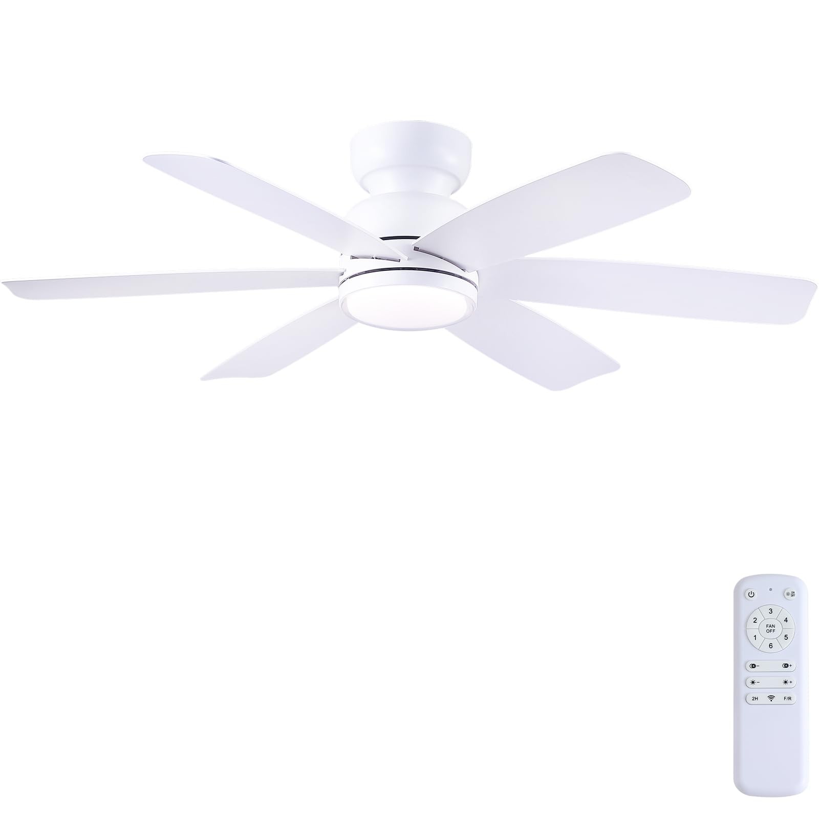 Kviflon 46 Inch Modern Ceiling Fans with Lights Remote 46 INCH, White