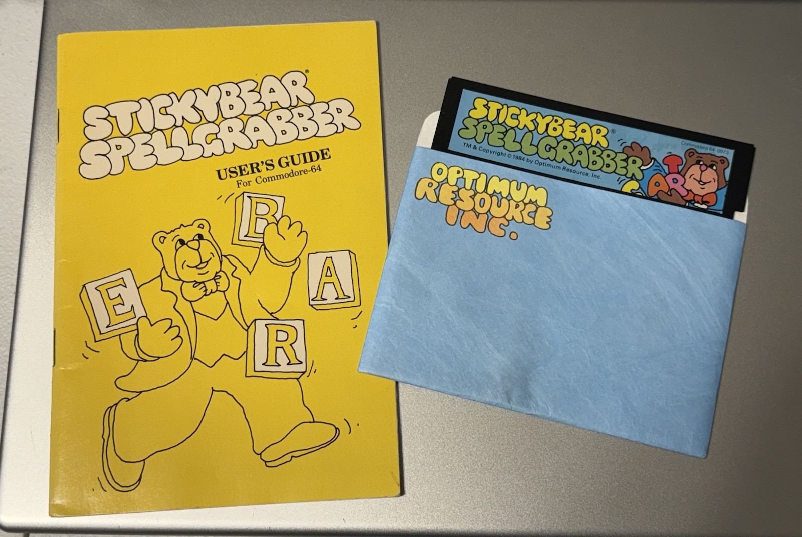 Stickybear Spellgrabber Reading Software VTG 1984 Commodore 64 W/manual