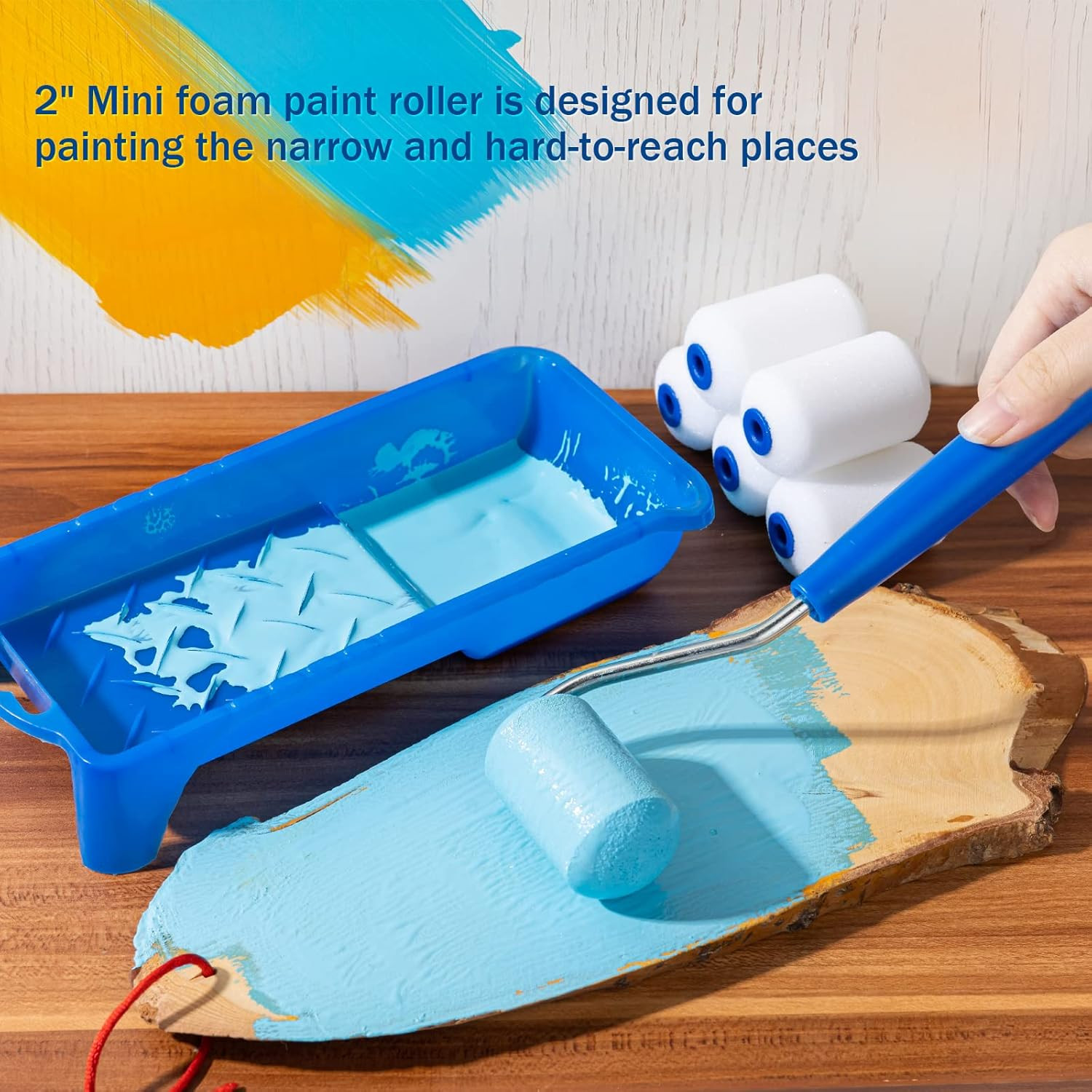 2 Inch Foam Roller Kit 10-Pack for Touch-Ups | Versatile Mini Rollers for Walls,