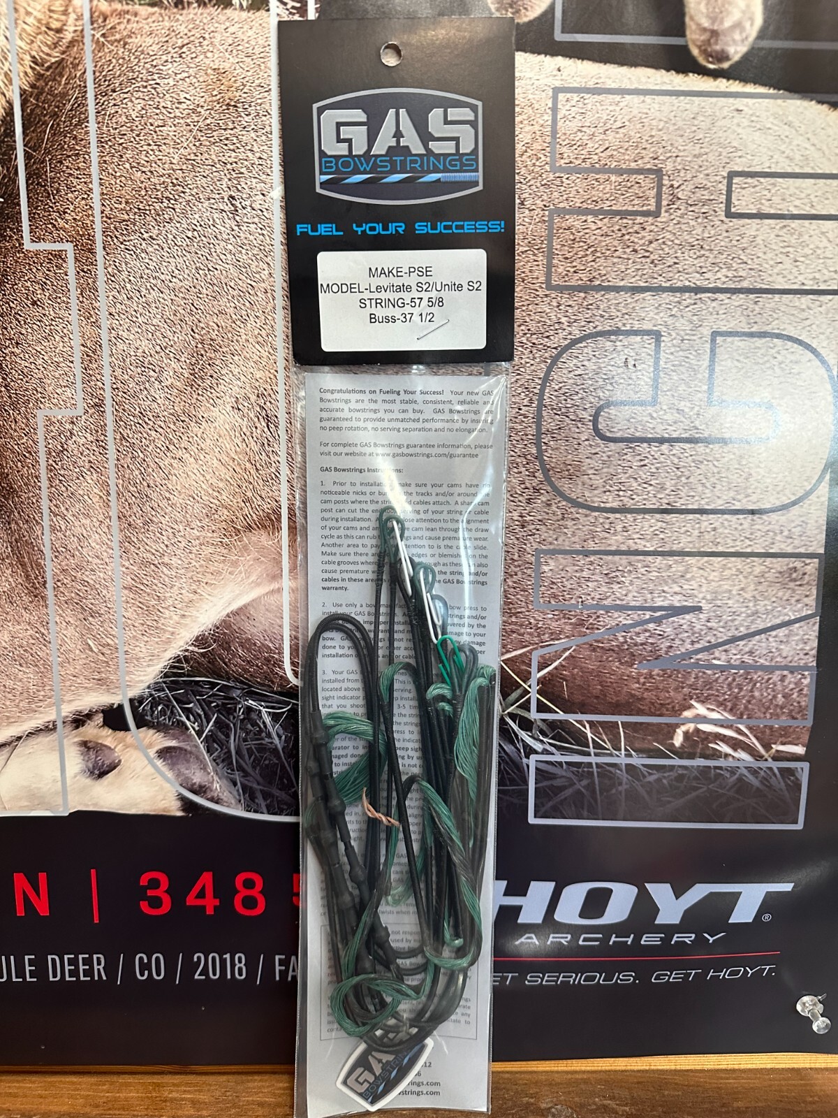 Gas Bowstrings PSE Levitate S2 Unite Green and Black Strings w/Speed Nocks Black