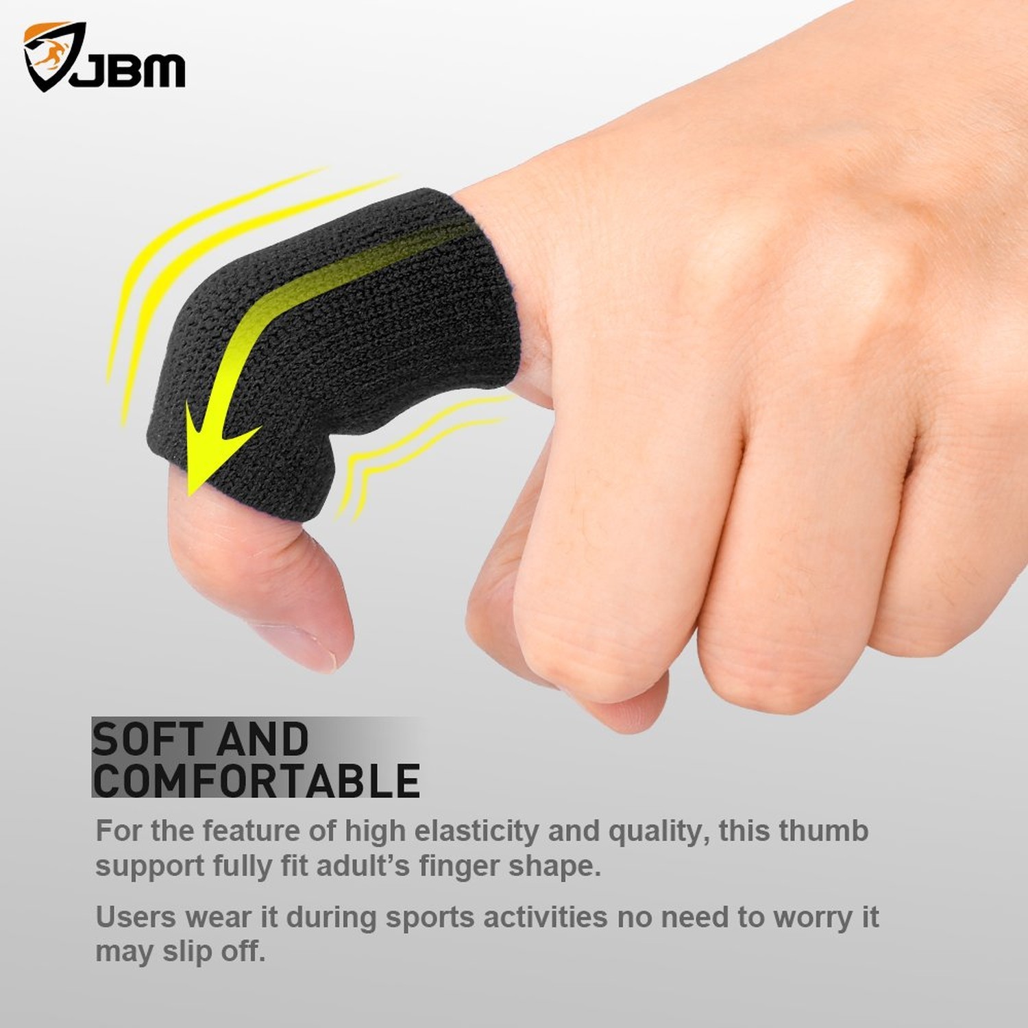 JBM Finger Sleeves 5Pack Sport Finger Brace Protector Compression Sleeve for ...