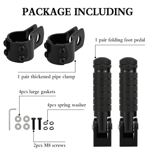 Passenger Foot Pegs M8 Foldable Footrest Rearsets 90 Degree E-bike Passenger