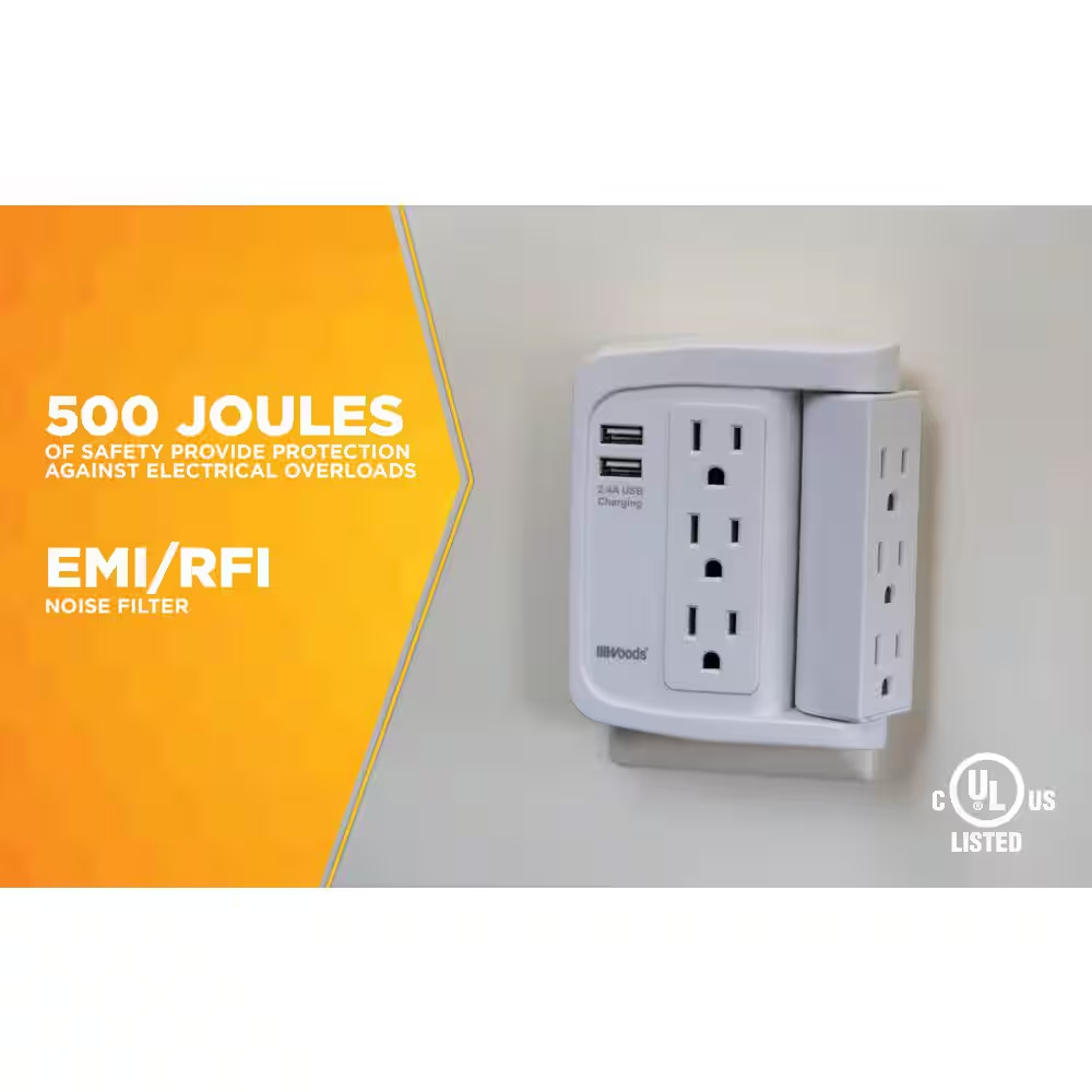 6-Outlet Surge Tap with Phone Cradle
