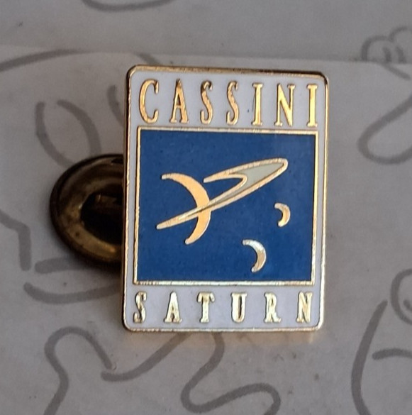 Nasa Cassini Mission to Saturn Vintage Enamel Lapel Pin