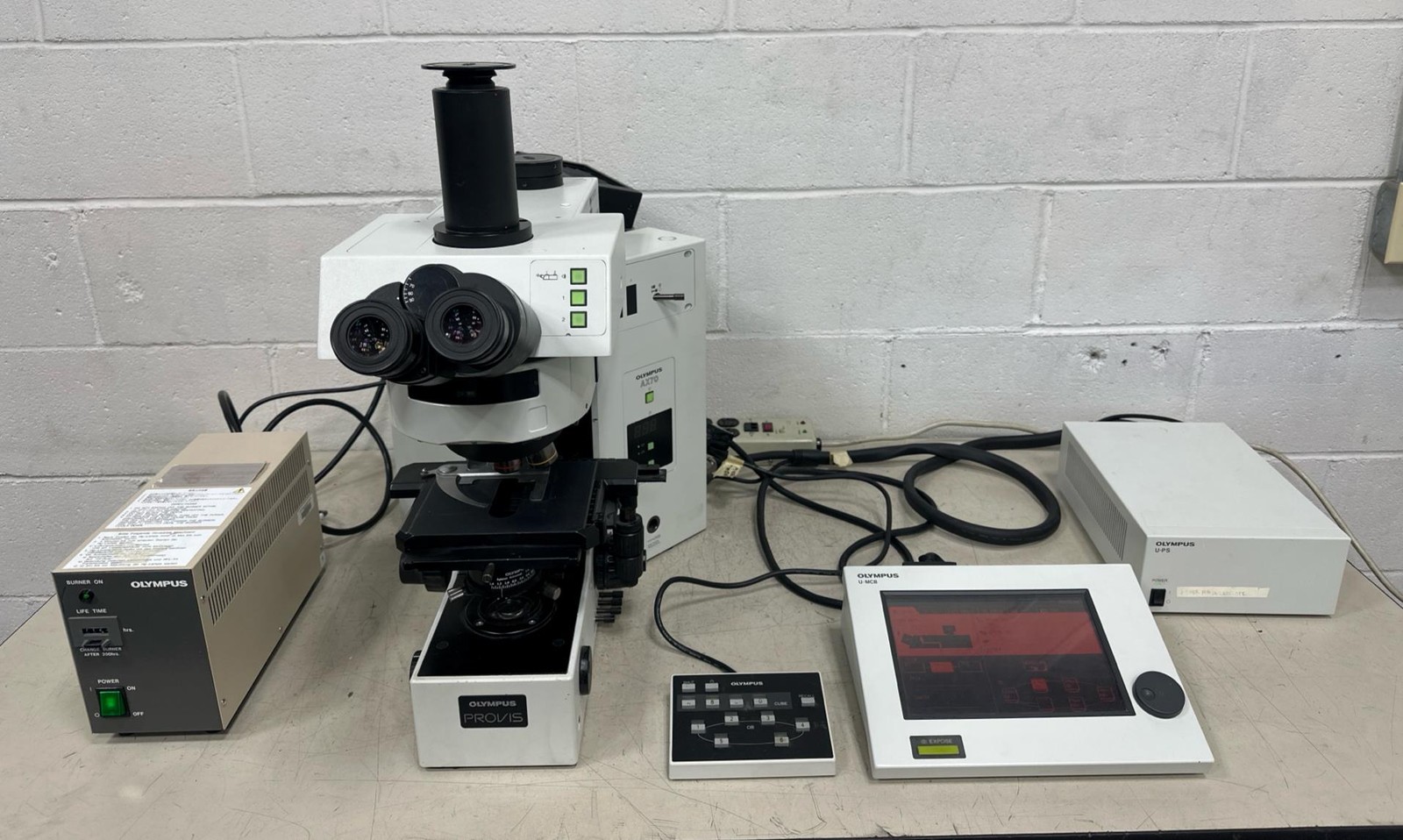 Olympus PROVIS AX70 Compound Fluorescent Microscope AX70TRF U-MCB U-PS U-HSTR ++