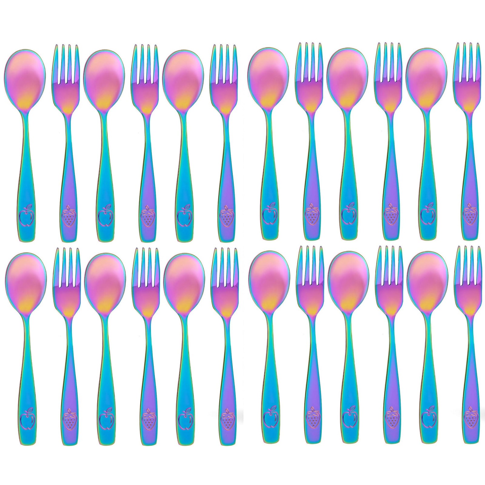 Stainless Steel Kids Silverware Set 24 Pieces (2 Pack of 12) - Child and Todd...