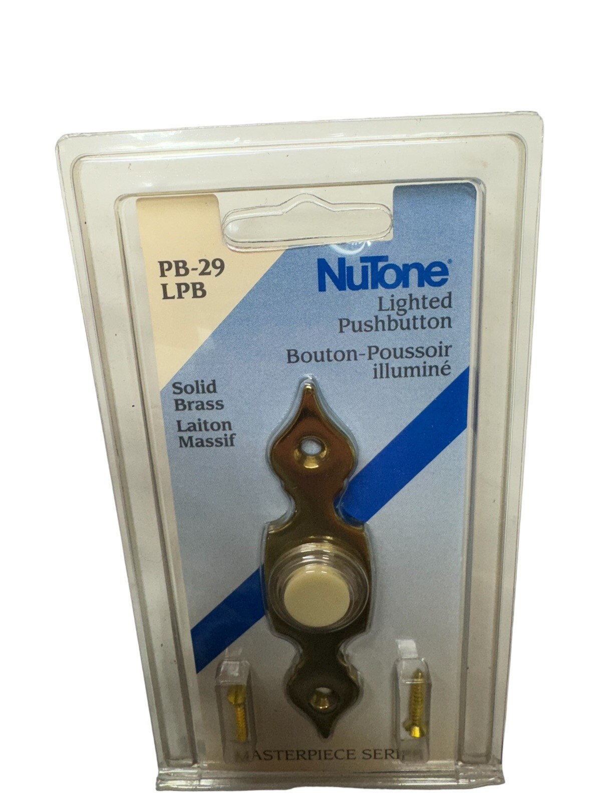 (Qty: 6) NuTone PB-29LPB Pushbutton Lighted Door Bell Solid Brass Polished