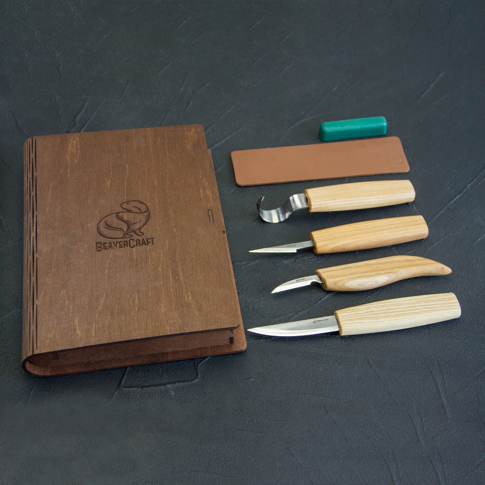 Woodcarving Tools Set Spoon Carving Tools in a Book package S09 BeaverCraft