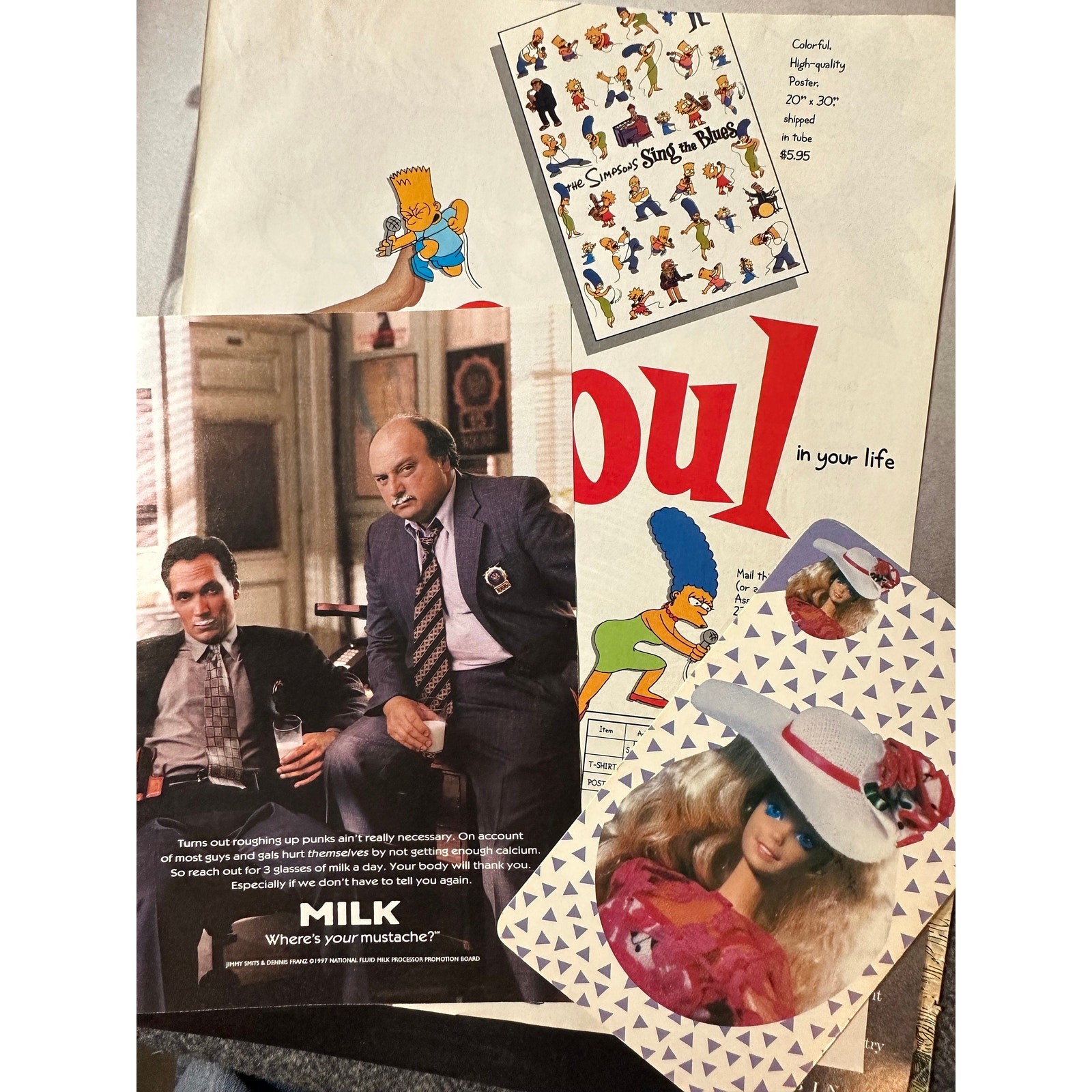 Retro Authentic 1990's Paper Ephemera Bundle -Approx. 20 Pc -Scrapbook/Craft