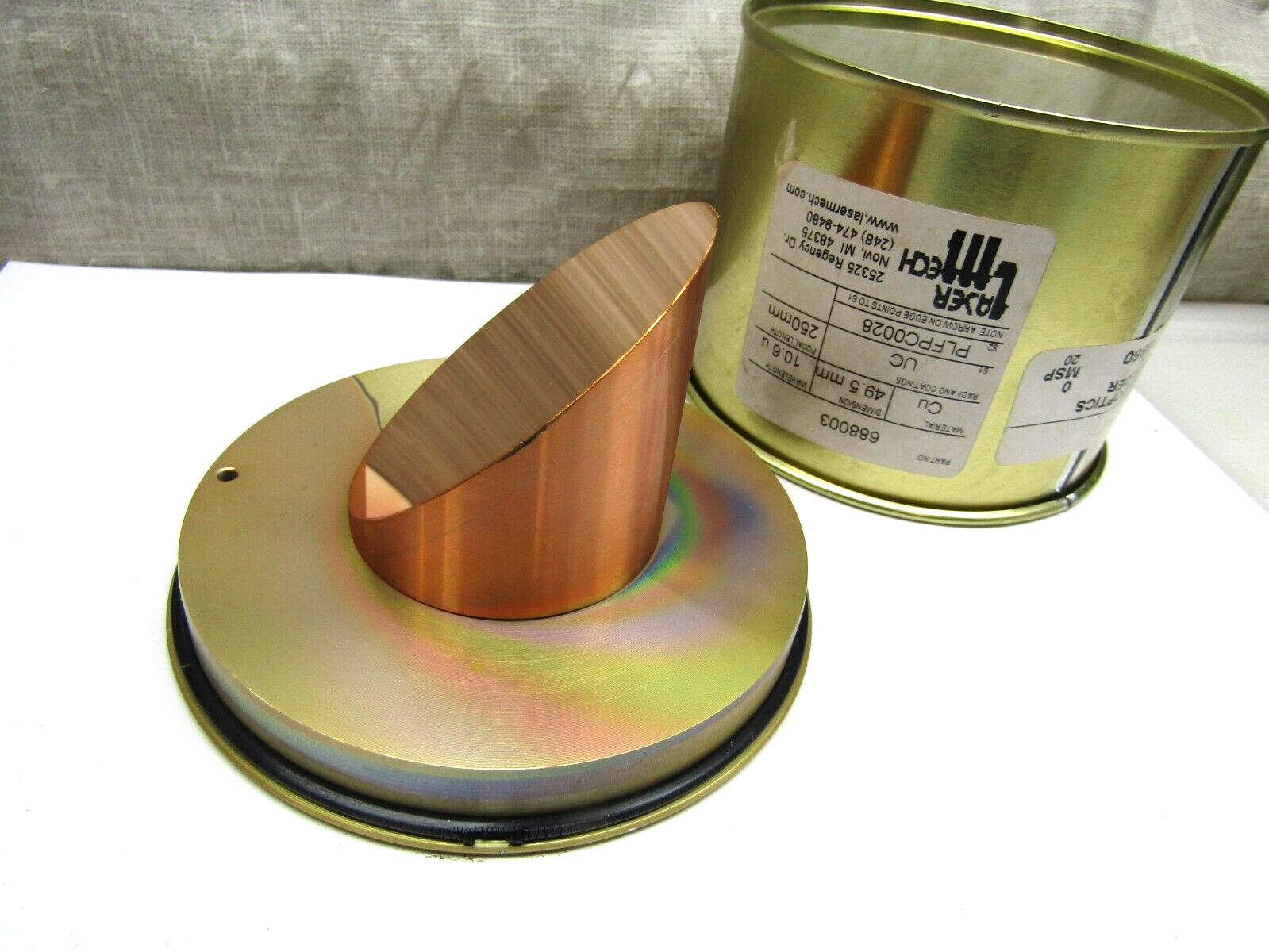 Laser Mech PLFPC0028 688003 Copper Laser Mirror 45 Degree 250mm Focal Length New