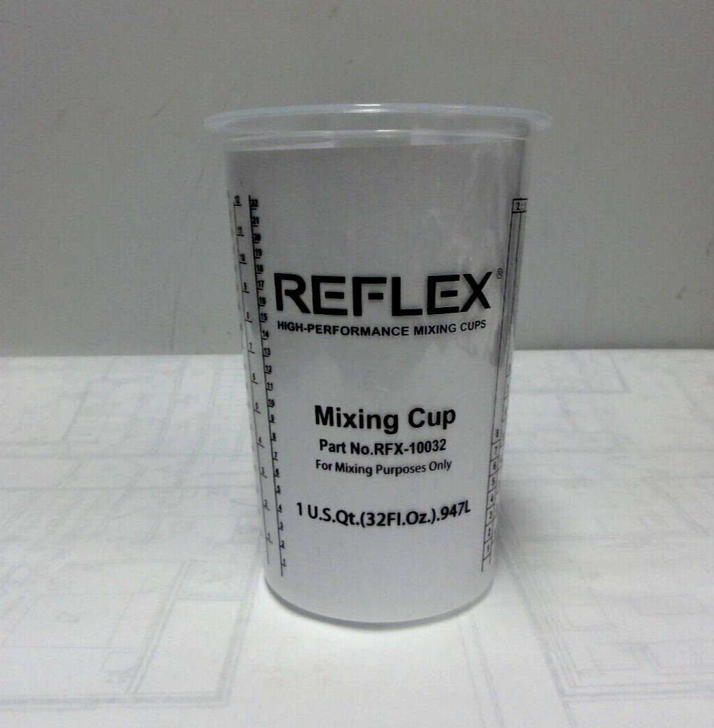 32-Ounce (1 Quart) Paint & Epoxy Mixing Cup Calibrated Ratios - 100 Cups