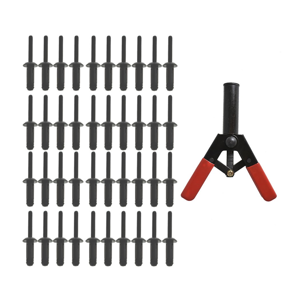 41 Pack Assorted Plastic Riveter Rivet Gun Set Hand Tool With 40 Rivets