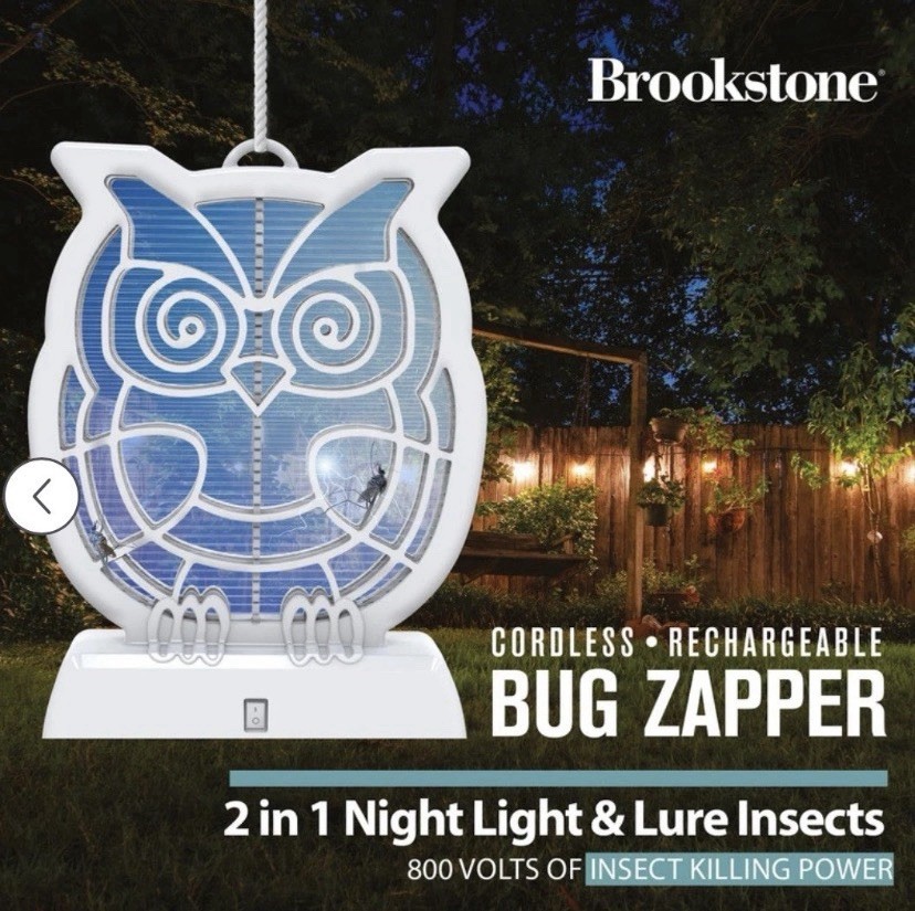 RARE 800 Volt Owl Shaped Cordless Rechargeable Bug Zapper