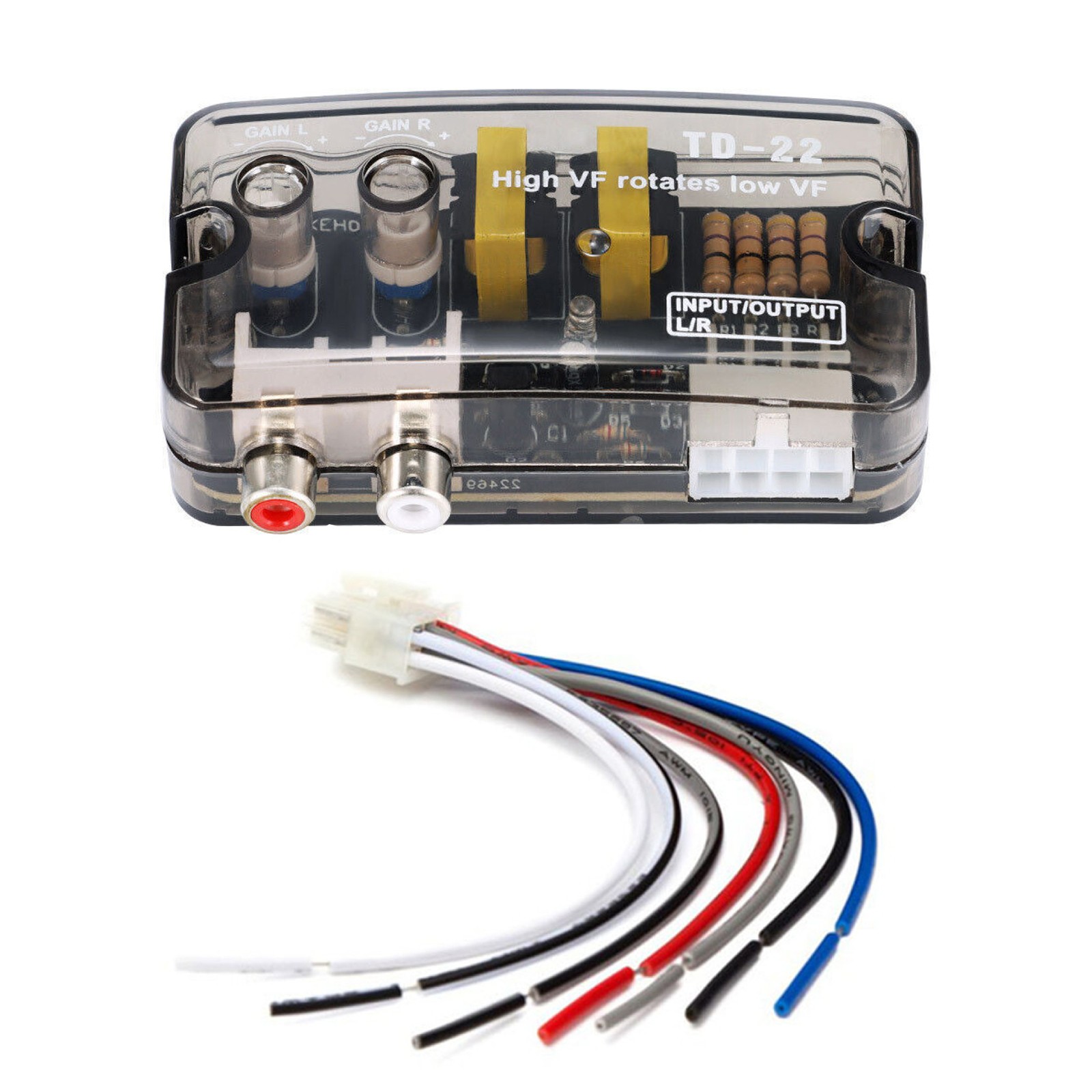 12V Car Stereo Speaker Output to RCA Output Adapter Speaker Level Converter N