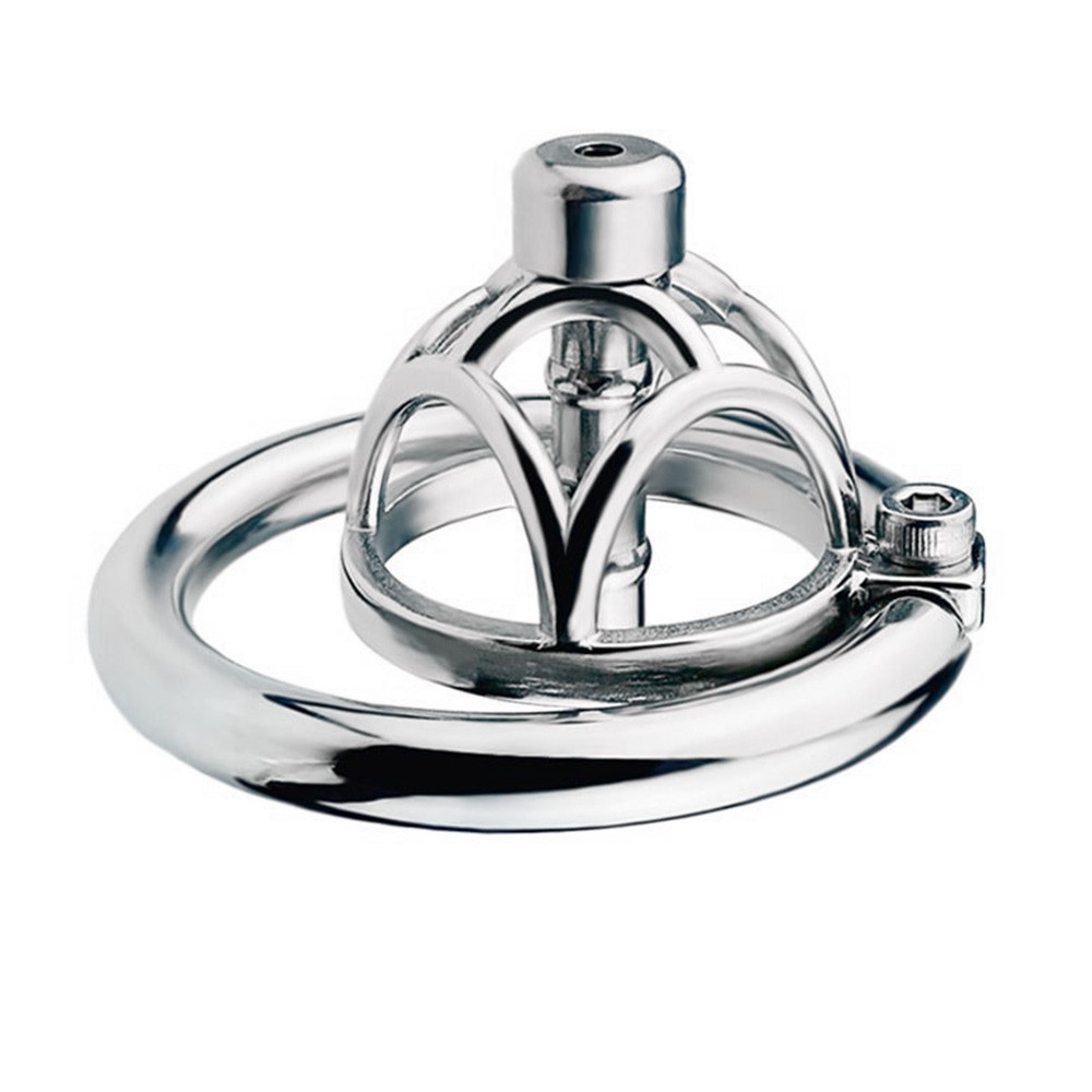 Allen Lock Chastity Device Hollow Penis Cage Metal Urinary Tube Restraint Ring