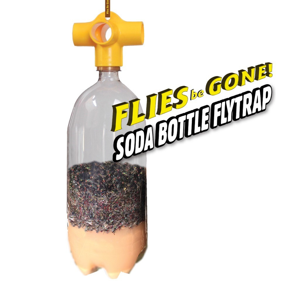 Flies Be Gone THE MONSTER Reusable Non-Toxic Soda Bottle Fly Trap Kit (6 pack)
