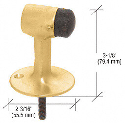 CRL DL2522PB Polished Brass Floor Mounted Heavy-Duty Door Stop