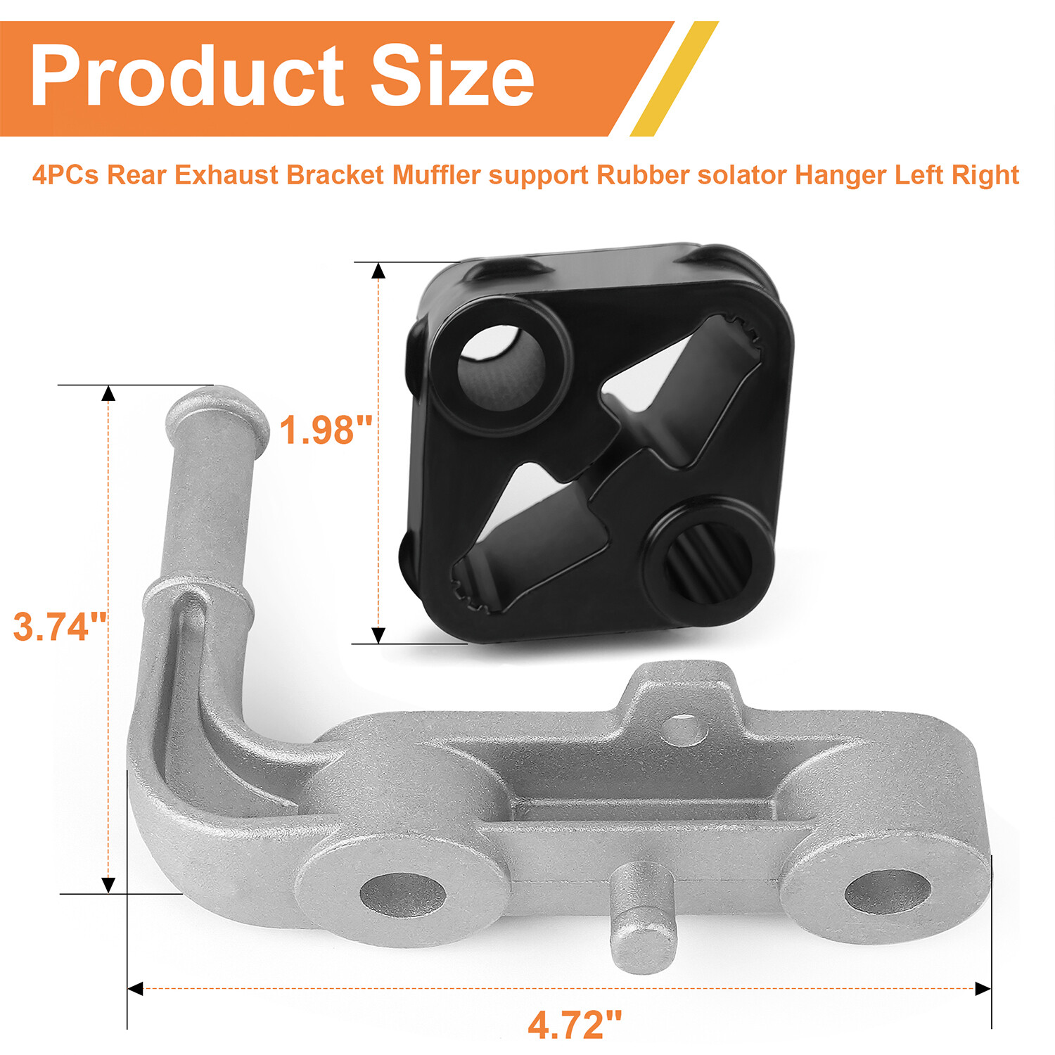 Exhaust Rubber Isolator Hanger for Ram 1500 2019-25 Pair Driver & Passenger Side