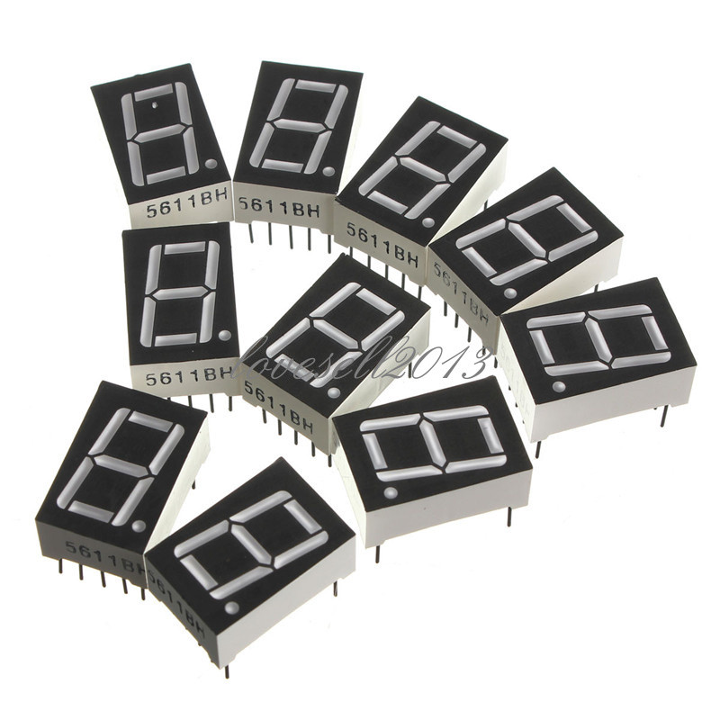 5PCS Red 7 Segment 0.5" LED Display Digital Tube Common Anode 1 Bit
