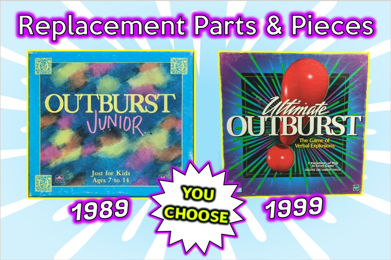 Ultimate Outburst & Outburst Junior Board Game Replacement Parts/Pieces ~ U PICK
