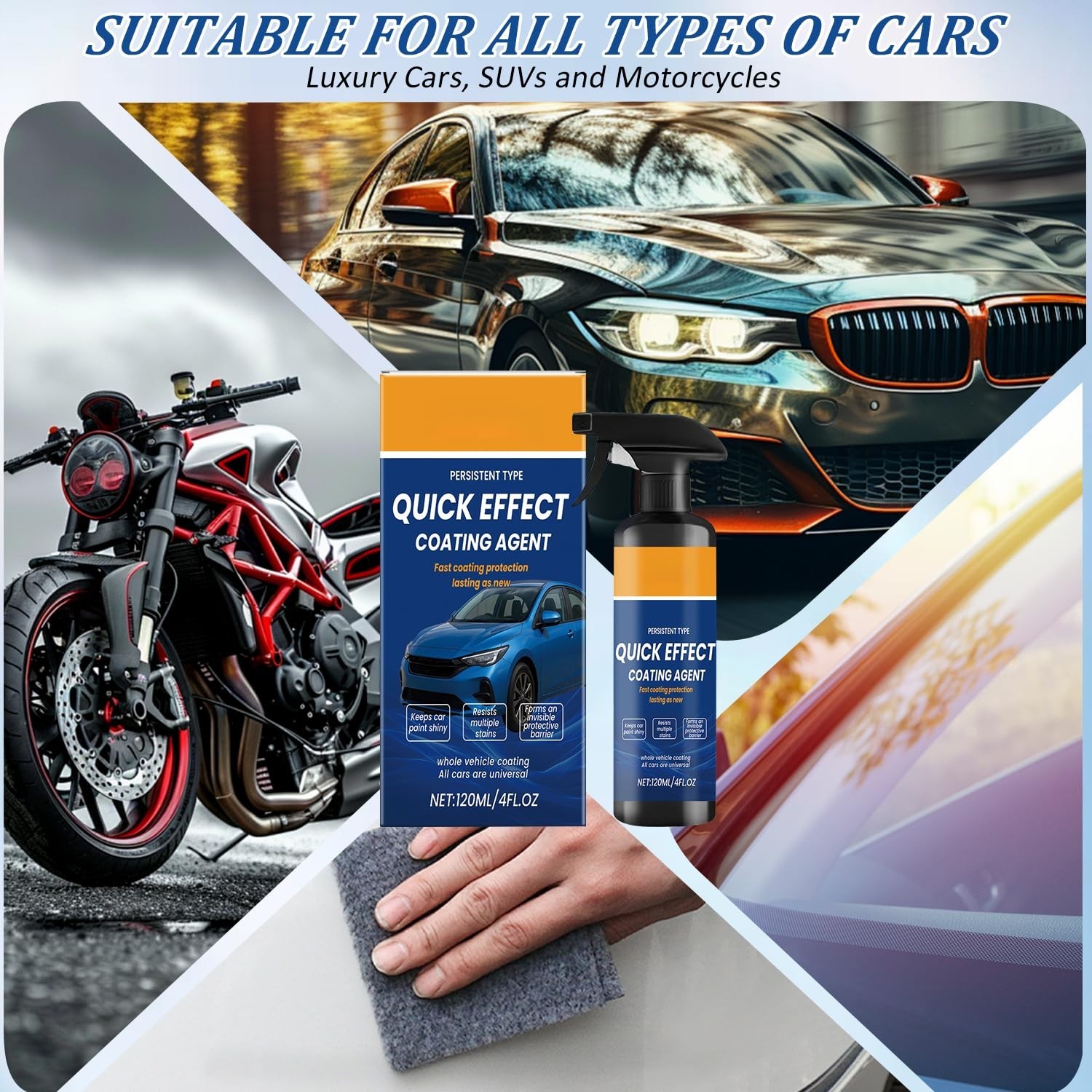 2PCS Quick‑Acting Car Coating Spray | Scratch Remover & Durable Shine