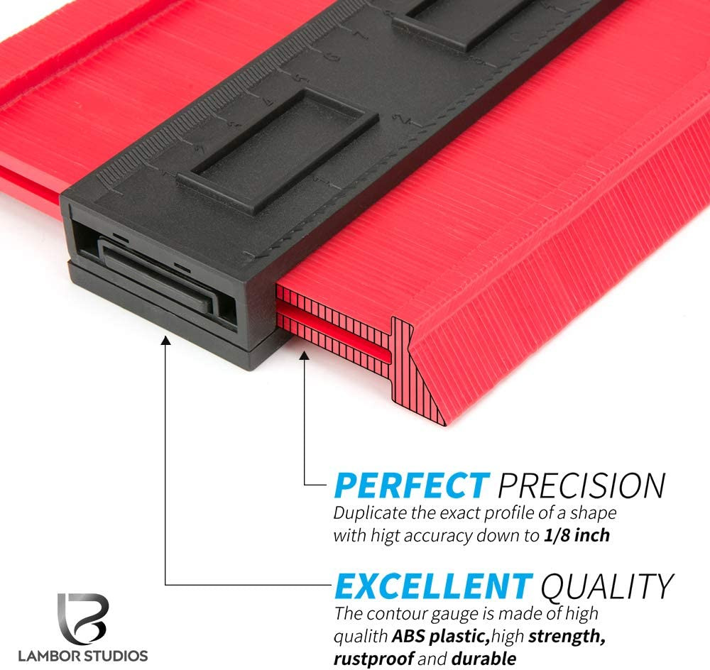 Contour Gauge 10 Inch, Widen Plastic Profile Gauge Duplicator, Precisely Copy Ir