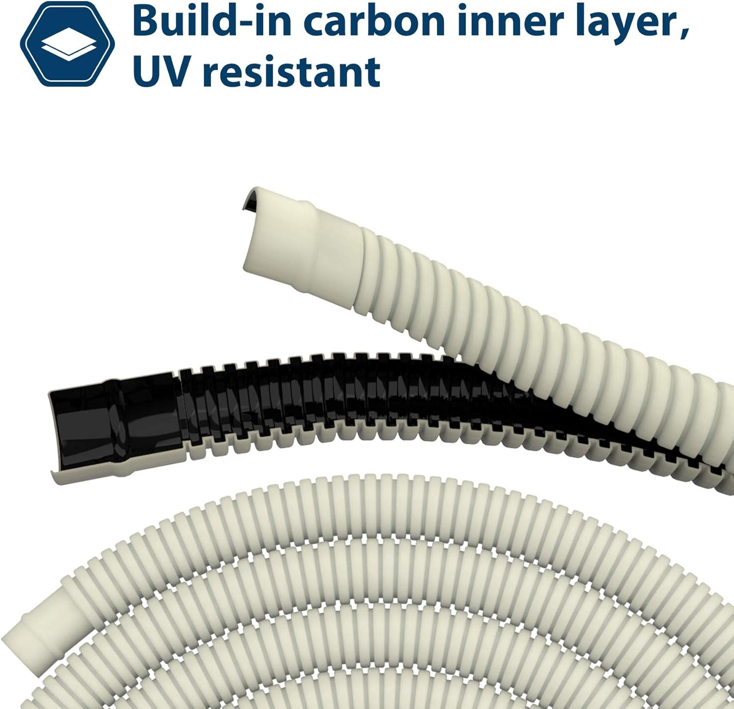 AC Water Drain Hose Flexible for Universal Ductless Mini-Split 26Ft, Beige