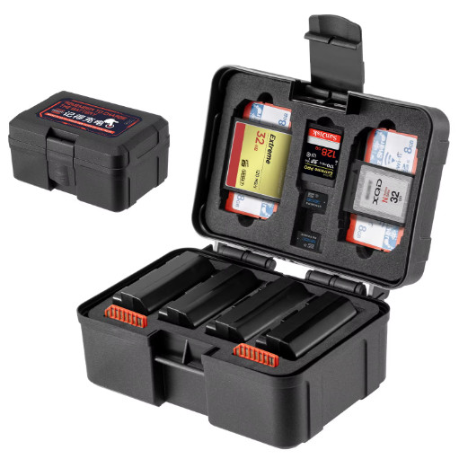 FOMITO Waterproof Camera Battery Memory Card Organizer Case Holder Storage Box