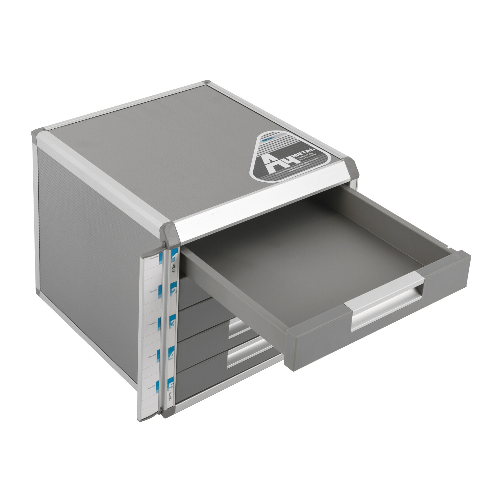 Lockable Aluminum Alloy Drawer Organizer with 5 Drawers for Secure Storage